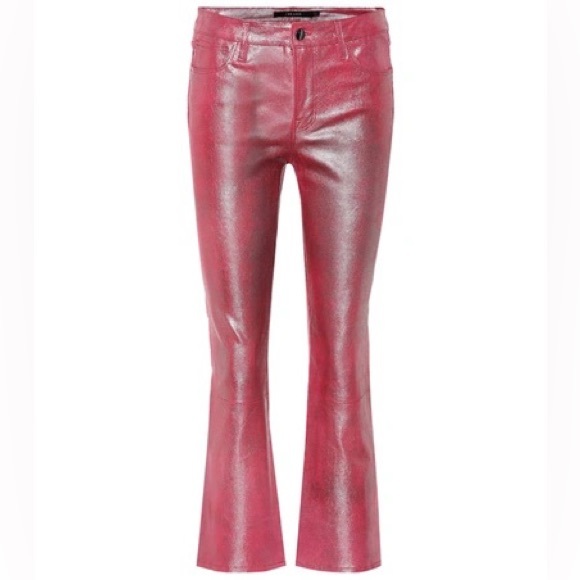 JBrand Leather metallic pink pants - Picture 2 of 5